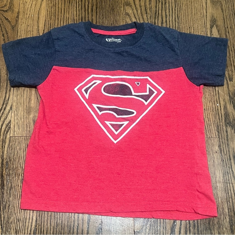 DC Comics Superman Kids T-Shirt - Red and Dark Blue